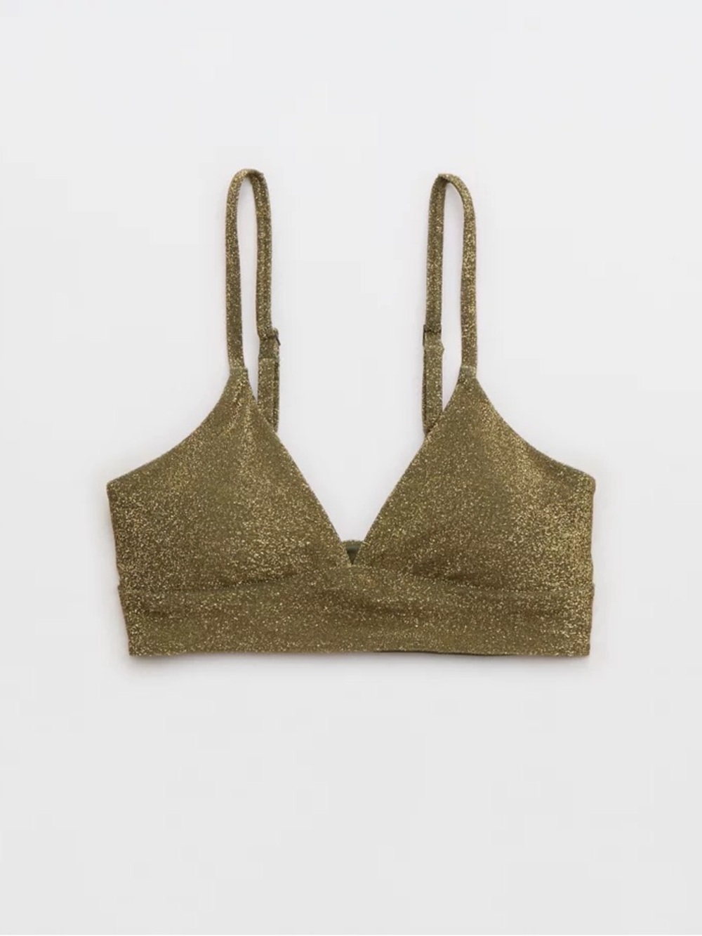 Aerie Shimmer Olive Bikini Top